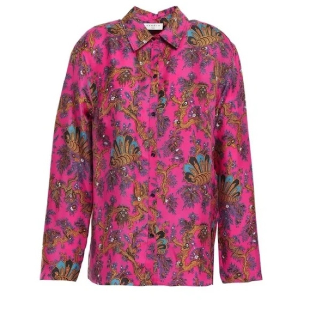 Sandro $375 Printed Silk Button Up Shirt 💕